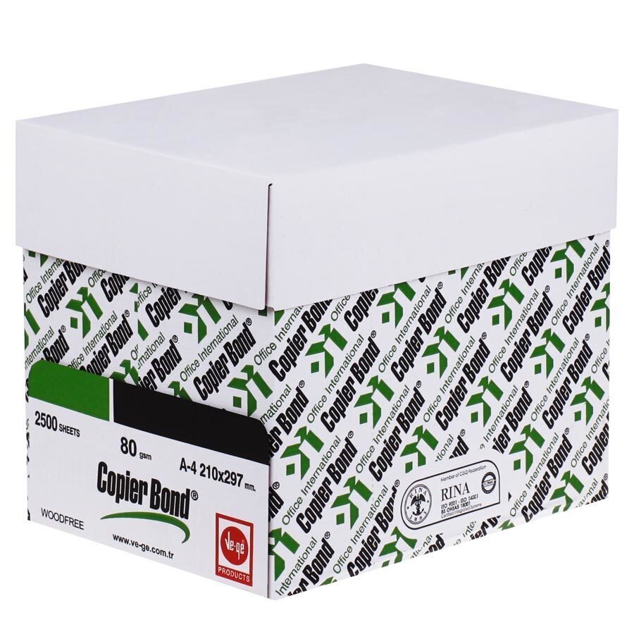 Copier Bond A4 Fotokopi Kağıdı 80 g 1 Koli 5 Paket (2.500 Sayfa)