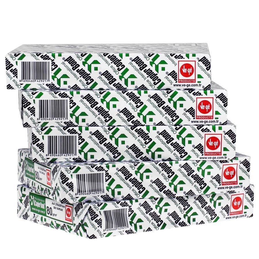 Copier Bond A4 Fotokopi Kağıdı 80 g 1 Koli 5 Paket (2.500 Sayfa)