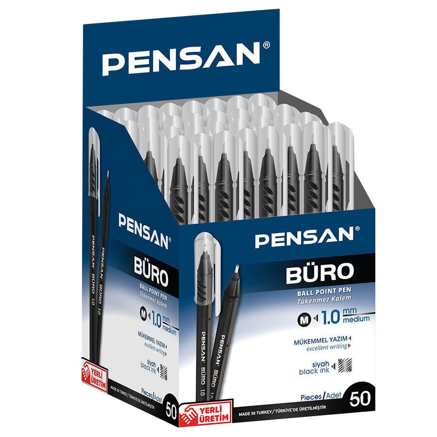 Pensan 2270 Büro Tükenmez Kalem Siyah 50'li Paket
